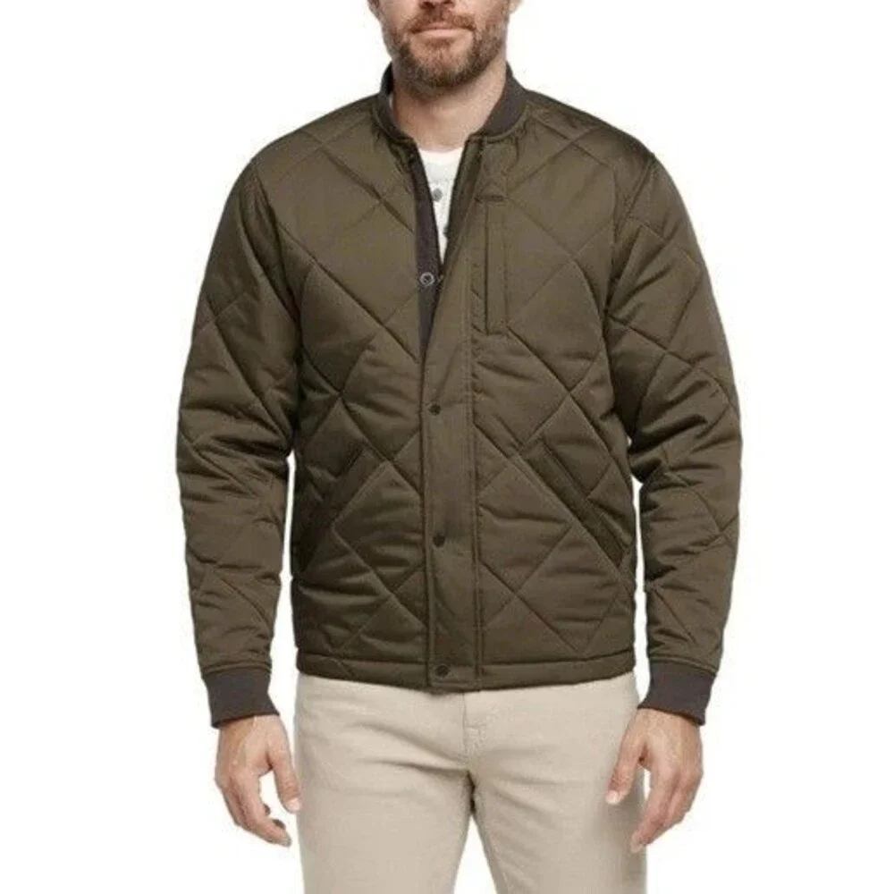 Banana Republic Men's Large L Green Quilted Bomber Jacket NWT